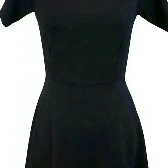 Nine Britton Black Off Shoulder Scallop Neck Mini Dress Made in USA Size Medium - Picture 3 of 7